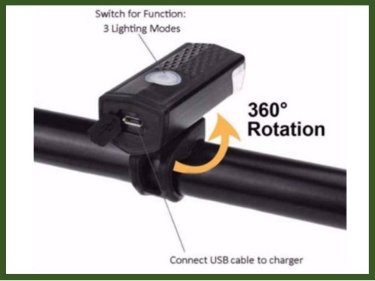 Lampu Basikal Hadapan Charge Semula USB PUBI Perak